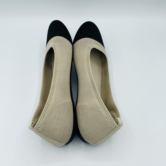 MIA Shoes Womens Size 7.5 M Beige Black Alyssa Slip On Comfort Flats Loafers - Picture 11 of 11